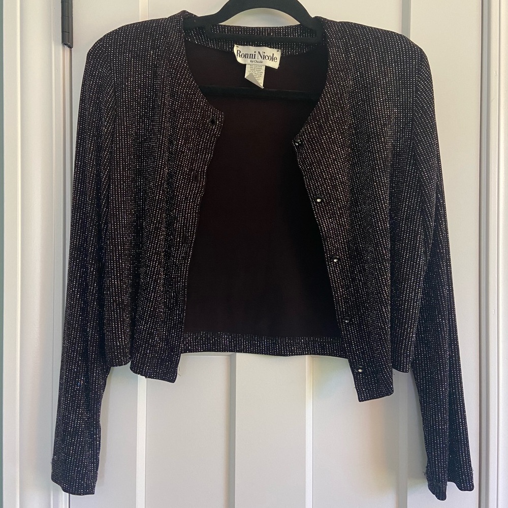 Ronni Nicole Sparkly Cropped Jacket